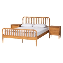 Baxton Studio Lucera 3-Piece Bedroom Set, Oak Brown, King Baxton Studio restaurant furniture, hotel furniture, commercial furniture, wholesale bedroom furniture, wholesale king, classic king